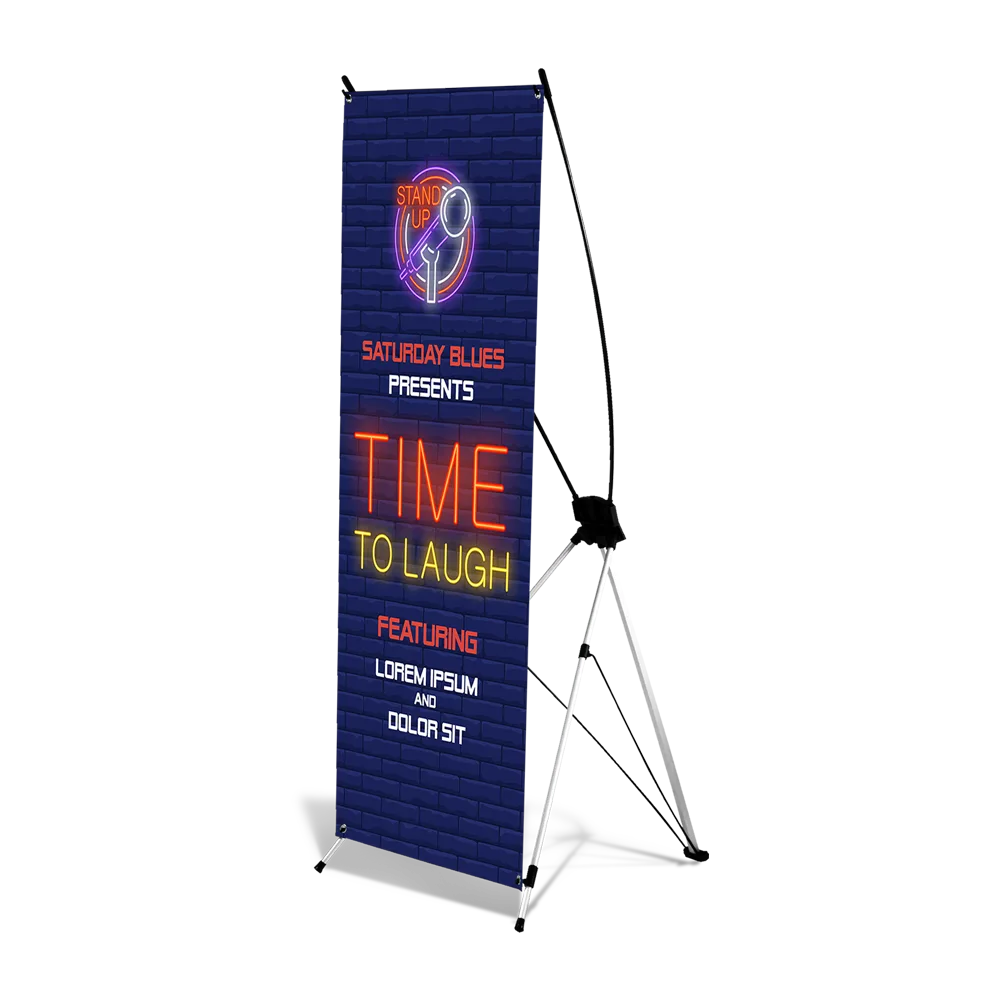 Sample X-style banner stand printed by RB Printing & Marketing