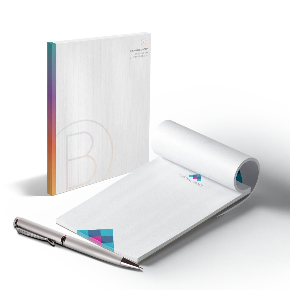 Sample branded notepad printed by RB Printing & Marketing